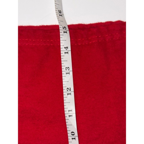 Christian Louboutin Red Flannel Drawstring Dust Bag 11.5x15.5 Logo Pouch - Picture 5 of 6